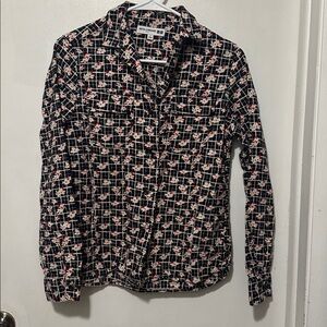 Ines De La Fressange Paris Floral Flannel Size Small